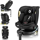 LIONELO NAVY i-Size Drehbarer 360 Kindersitz, 40-150 cm, Gruppe 0+1 2 3, vorwärts- und rückwärtsgerichtete Montage, ISOFIX und Stützfuß, Verstellbare Kopfstütze und Rückenlehne, Dri-Seat Einsatz