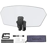Justech Universal Motorrad Windabweiser Aufsatz Verstellbare Clip-on Windschild Spoiler Windschutz Windschutzscheibe Windschutzglas 270x165x50mm Titanfarbene Windschutzscheibenverlängerung Harz