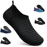 Badeschuhe Strandschuhe Wasserschuhe Aquaschuhe Schwimmschuhe Surfschuhe Wassersport Beach Pool Surfen Yoga für Damen Herren, Tw.black, 39/40 EU (Asian: 40/41)