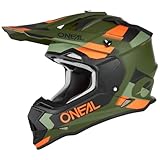 O'NEAL | Motocross-Helm | MX Enduro | ABS-Schale, Lüftungsöffnungen für optimale Kühlung | 2SRS Helmet SPYDE V.23 | Erwachsene | Grün Schwarz Orange | Größe L (59/60 cm)