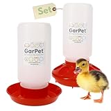 Geflügel Futterautomat und Tränke im Set Futterspender Hühner Küken Gänse Enten
