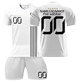 LSAltd Personalisierte Trikot Fußball Trikot Herren Fußball Trikot Kinder Brasilien Fußball Trikot Kinder Mit Namen Rot Fußball Trikot Kinder Mit Namen Mädchen(#B Weiß,6-7 Jahre)