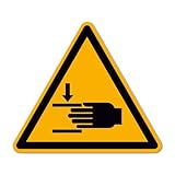 Aufkleber Warnung vor Handverletzung 12 Stück 50mm