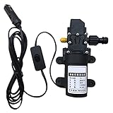 Tragbare Wasserpumpe, Tauchpumpe, Bewässerung von Autowaschanlage, Garten und Pool mit 2,8 m Kabel, tragbare elektrische 12V-80W-Gleichstrompumpe, Zigarettenanzünderanschluss