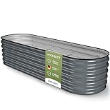 HOFGARTEN ® Hochbeet Metall 200x60x42 cm | 6-in-1 Hochbeete-Kit | Hochbeete für Garten aus Premium Zn-Al-Stahl | Rostfrei und 100% Formstabil | Einfacher Aufbau, Modernes Design (Anthrazit)