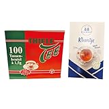 minafood-Set: 1 x Thiele Tee - Echter Ostfriesentee Teebeutel 100x1,5g - 150g + 1 Diamant - Kluntje Kandis weiß - 1kg