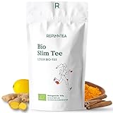 SLIM TEE DETOX BIO 100g (50 Tassen) | Heiß & Eistee zum abnehmen auf Basis von grünem Tee, Mate und Matcha REPLANTEA®