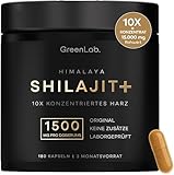 GreenLab® Mumijo Shilajit Original Himalaya 1500 mg (10:1 = 15.000 mg) Ultra Hochdosiert | Energie, Leistung & Vitalität | Premium Himalaya Rezeptur | 180 Kapseln – 3 Monatsvorrat | Hergestellt in DE