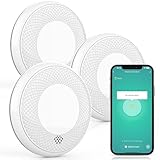 RUNIDUR Rauch und CO Melder Kombiniert WLAN, Smart Kombination Rauchmelder und Kohlenmonoxid Melder, Akkurater Sensor mit 10 Jahre Batterie,3 Stück