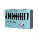 10-Band EQ Gitarren-Effektpedal, True Bypass Aluminiumlegierung Equalizer für Gitarre und Bass, breite Frequenz Klangregelung