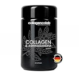 COLLAGENCOLAB® | HOCHDOSIS Verisol® Kollagen Peptid Kapseln mit Ashwagandha, Biotin, Vitamin C, Hyaluronsäure, Piperin | Miron-Glas | Haut, Haare & Nägel | Kollagen Komplex | Laborgeprüft