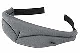 Premium Schlafmaske 3D aus Bio-Baumwolle grau, Schlafmaske Erholung, weich gefütterte 3D-Augenmaske Nachtmaske Verstellbarem Klettverschluss Schlafbrille mit Ohrstöpseln
