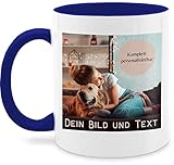Tasse Tassen 325ml - eigenem - Foto Bild Geschenk I Dein Bild und Text - 325 ml - Dunkelblau - fototasse customized mug with photo selbst drucken fotos glühweintassen bildtasse freundschaftstasse