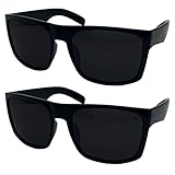 grinderPUNCH 2er-Pack XL polarisierte Herren-Sonnenbrille mit breitem Rahmen – große Kopfform (2er-Pack schwarz)