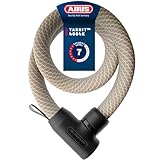 ABUS Kettenschloss YARNIT 4004K - leichtes Textilschloss für Sicherheit an Fahrrad und E-Scooter - Flexibles Fahrradschloss mit Sicherheitslevel 7 - Länge 110 cm, beige