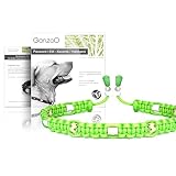 Ganzoo EM Keramik Hunde-Halsband/Paracord 550 Halsband mit Zier-Perlen und EM Tubes/EM Pipes/Größe M 43-51 cm/Dog Collar/verstellbar mit Kordelstopper/Farbe Apfelgrün Pfote