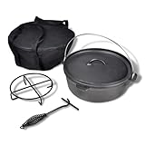 Sufrk Holländischer Ofen 5,6 l mit Zubehör Dutch Oven Petromax Gusseisen Topf Set