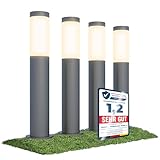 linovum BOSEA-A 4 Stück Wegeleuchten E27 Lampenfassung Outdoor Pollerleuchte - Wegbeleuchtung aus Edelstahl IP44 Höhe 50 cm