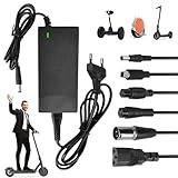 Ladegeräte für Scooter, 42V 2A AC Netzteil Fahrrad Ladegerät mit 6 Anschlüssen Hoverboard Ladekabel AC Netzteil Scooter Adapter Ladegerät für Elektrofahrräder E Scooter Ladegerät mit LED Ladeanzeige