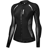 WOSAWE Damen Motorradjacke mit CE Abnehmbar Protektoren Sommer Atmungsaktiv Schutzjacken (Schwarz, L)