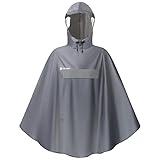 freemind Fahrrad Regenponcho aus RPET-Material - Fahrradponcho wasserdicht, winddicht, atmungsaktiv - Unisex Regencape mit Reflektor - grau (DE/NL/SE/PL, Alphanumerisch, S, Regular, Regular, Grau)