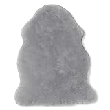 Ibena Parkano Baby Lammfell grau – kuschelweiches Schaffell Verschiedene Größen, Naturfell groß ökologisch gegerbt ca. 80-90 cm