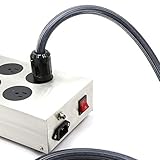 Monosaudio HiFi-Audio-AC-Stromkabel, Netzkabel mit 3-poligen US-Version, rhodinierte Stecker, 12 AWG, audiophiles Netzkabel, 125 V, 15 A, geflochtene Hülsen, Stromleitung (1 m)