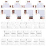 DASIAUTOEM LED Strip Verbinder, 4 Polig 8mm Led Eckverbinder 20 Stück, 4 T, L-Typ-Eckverbinder, LED Strip Connector LED Schnellverbinder für 8mm Weite 3535 RGB LED Strips (Modern)