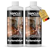 ABACUS® Kupferreiniger - Effektive Reinigung für Kupfergeschirr, Kupferutensilien, Silber, Messing, Edelstahl, Münzen und Keramik mit Sofortwirkung - Kupferbeize mit hoher Reinigungseffizienz 2x1000ml