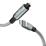 Adoreen USB C auf Toslink Digitales optisches Audiokabel, 3 m, USB 2.0-Stecker auf SPDIF-Port-Stecker, Glasfaser-Adapter, geflochten für TV/Soundbar, Sony PS5, Lautsprecher und Heimkino, Smartphone