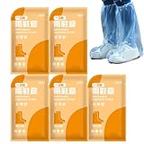 BommFu Regenschutz Für Schuhe - 10 Stück Regen-Überschuhe Rutschfest,Tragbarer Robuster Transparenter Schutz Für Stiefel Outdoor Beruf Und Freizeit