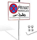 Sikweny Parken Verboten Schild Vorgestanzt Parkplatzschild Sonnenschutz und Korrosionsbeständigkeit Privatparkplatz Schild Antioxidationsmittel Privatgrundstück Schilder für Wände Zäune Säulen