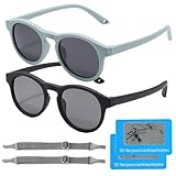 DKDDSSS 2 Stücke Baby Sonnenbrille für Kinder, Polarisierte Kindersonnenbrille, UV400 Schutz, Sonnenbrille Baby für 0-3 Jahre