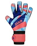 JAKO Unisex Torwart-Handschuhe River Basic Junior RC, Coral/SkyBlue/Navy, 4