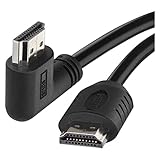 EMOS High Speed HDMI 2.0 Kabel mit Ethernet 1,5 m, 18 Gbit/s Hochgeschwindigkeitskabel mit Ultra HD, 4K, 3D, ARC Unterstützung, 90° Winkelstecker auf A-Stecker schwarz