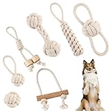 YUDAWN 7 Stück Hundespielzeug Seil, Hundespielzeug Set Spielzeug Hund Seil aus Baumwolle Hundeseile für Zahnreinigung und Kauen Interaktives Kauspielzeug Seils Knoten zum Mittelgroße Kleine Hunde