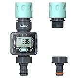 RAINPOINT Wasserzähler, Praktischer Wasseruhr für Garten, 4 Modi zur Kontrolle des Wasserverbrauchs, Wassermengenzähler für Wasserhahn/Verbrauchsgerät
