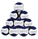 Jonglierprofi 10er Set Footbags 10 robuste Footbag-Jonglierbälle mit Granulatfüllung