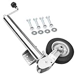 Anhänger Stützrad Automatik 60 mm klappbar | Stützlast 400 kg mit Montiersatz | Hochleistungs Stützrad für Trailer und PKW Anhänger, Robustes und Verstellbares Stützrad