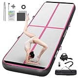 FBSPORT Airtrack Matte, 10cm Hoch Verdicken 4M Tumbling Matte,Gymnastikmatte mit Luftpumpe,Trainingsmatte mit Tragetasche,Turnmatte für Zuhause, Outdoor,Yoga