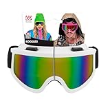 W WIDMANN MILANO Party Fashion - Skibrille/Snowboard Brille, Accessoire für 80er Jahre Faschingskostüme, Apres Ski Mottoparty, Weiß