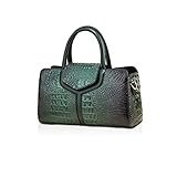 NICOLE & DORIS Handtasche Damen Krokodil Henkeltasche Elegant Schultertaschen PU Leder Umhängetasche Crossbody Bag Frauen Satchel Handtasche Clutch Tasche Grün
