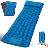 BITIWEND Isomatte Selbstaufblasend Camping Luftmatratze 200 * 68CM Ultraleicht Camping Matratze mit Kissen Tragbar Luftzellenmatte Wasserdicht Schlafmatte für Outdoor, Wandern, Zelt, Strand