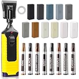 Laminat Reparaturset, Vinylboden Reparaturset Holz Parkett Reparaturset,Möbelmarker Hartwachs Reparaturset für PVC Bodenbelag, Holzkitt Vinylboden, Linoleum, Möbel Arbeitsplattet Reparatur set