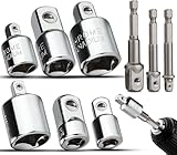 TXXATX Stecknuss Adapter Set 9-tlg Adapter Satz Sechskant Knarren Adapter Stecknüsse Adapter 1/4' auf 3/8', 3/8' auf 1/4', 1/4' auf 1/2', 1/2' auf 3/8', 3/8' auf 1/2', 1/2' auf 1/4' für Nuss Knarren