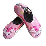 NHTJTHE Badeschuhe Wasserschuhe Kinder Schnell Trocknend Schwimmschuhe Aquaschuhe Mädchen Sommer rutschfest Strandschuhe Schnelltrocknend, Einhorn 26-27