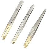 SHUBEIEUMI Pinzetten Set, 3-teiliges Präzisions Pinzettenset, Haar-Zupfpinzetten, Pinzette Augenbrauen Zupfen, Pinzette aus Rostfreiem, für die Gesichtspflege zum Zupfen von Augenbrauen
