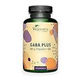 Gaba Vegavero | Hochdosiert | 1.000 mg Gamma Aminobuttersäure pro Portion | Mit L-Theanin & Vitamin B6 | 120 vegane Kapseln | Ohne Zusätze & Laborgeprüft
