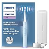 Philips Sonicare 6100 elektrische Zahnbürste, Schallzahnbürste mit 2 Putzmodi, 3 Intensitätsstufen, Andruckkontrolle, EasyStart, SmarTimer, BrushPacer, Hellblau, Modell HX7406/02 [Neue Technologie]