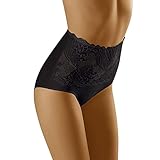 Wolbar Damen Sexy Shapewear-Slips Spitze Miederslip Hohe Taille Figurformende WB207, Schwarz,XXL